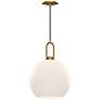 Alora Mood Soji E26 10-in Aged Gold/Opal Matte Glass Pendant
