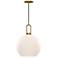 Alora Mood Soji E26 10-in Aged Gold/Opal Matte Glass Pendant