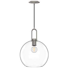 Image1 of Alora Mood Soji E26 10-in Brushed Nickel/Clear Glass Pendant