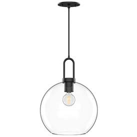 Image1 of Alora Mood Soji E26 10-in Clear Glass/Matte Black Pendant