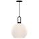 Alora Mood Soji E26 10-in Matte Black/Opal Matte Glass Pendant