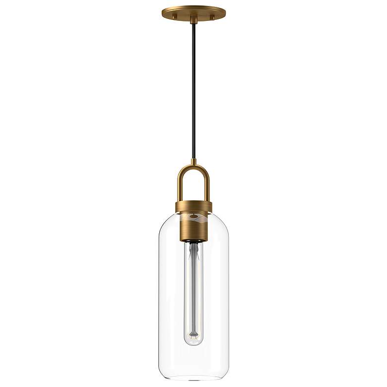 Image 2 Alora Mood Soji E26 5-in Aged Gold/Clear Glass Pendant