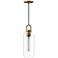 Alora Mood Soji E26 5-in Aged Gold/Clear Glass Pendant