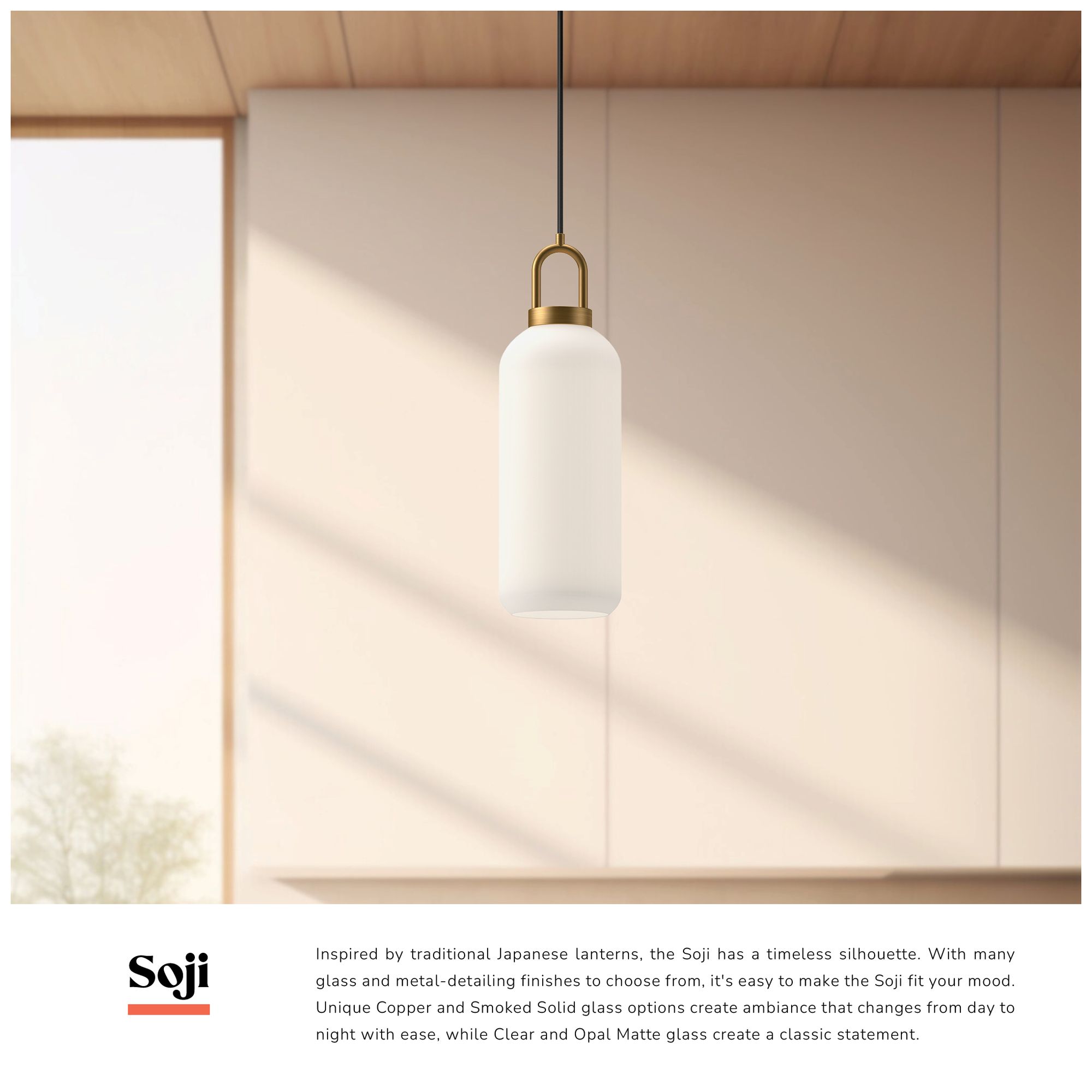 Image 3 Alora Mood Soji E26 5-in Aged Gold/Clear Glass Pendant more views