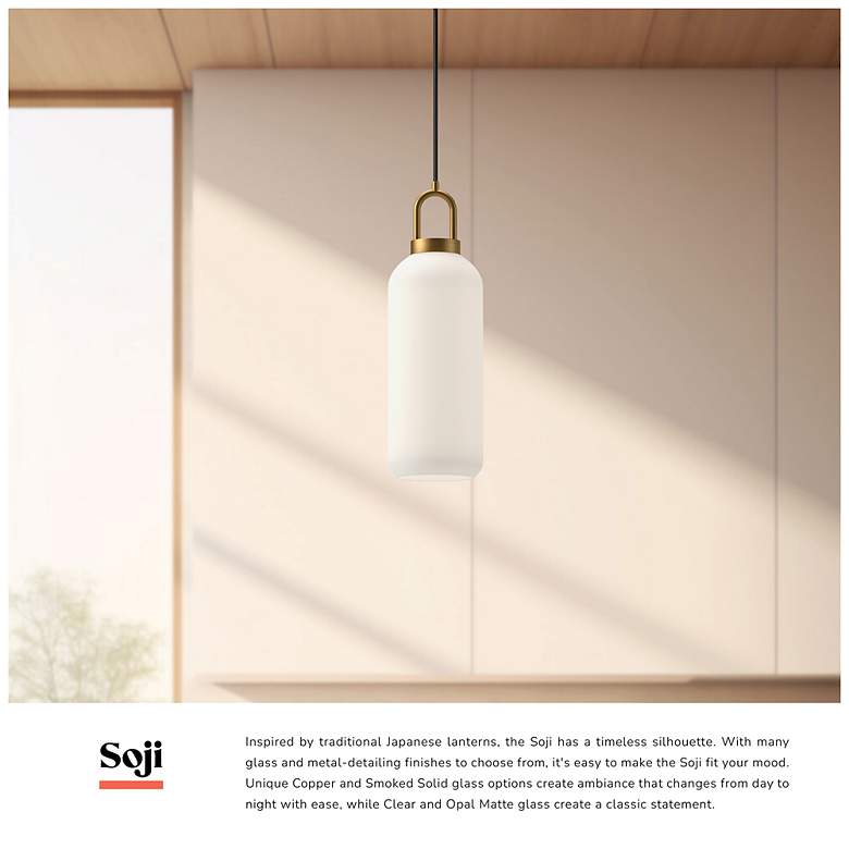 Image 3 Alora Mood Soji E26 5-in Aged Gold/Clear Glass Pendant more views