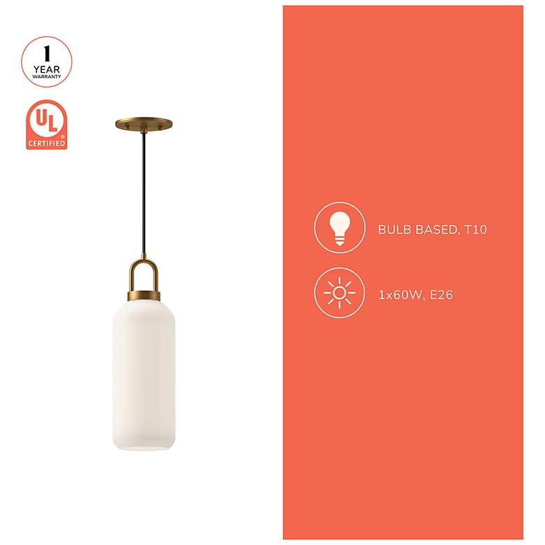 Image 4 Alora Mood Soji E26 5-in Aged Gold/Clear Glass Pendant more views