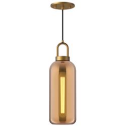 Alora Mood Soji E26 5-in Aged Gold/Copper Glass Pendant