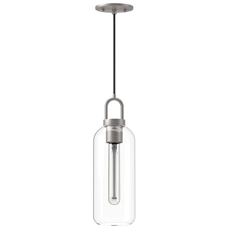 Image 1 Alora Mood Soji E26 5-in Brushed Nickel/Clear Glass Pendant
