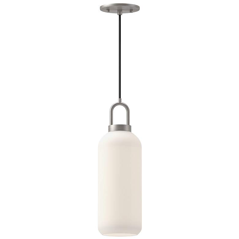 Image 1 Alora Mood Soji E26 5-in Brushed Nickel/Opal Matte Glass Pendant