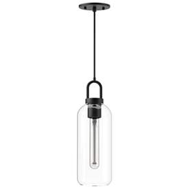 Image1 of Alora Mood Soji E26 5-in Clear Glass/Matte Black Pendant
