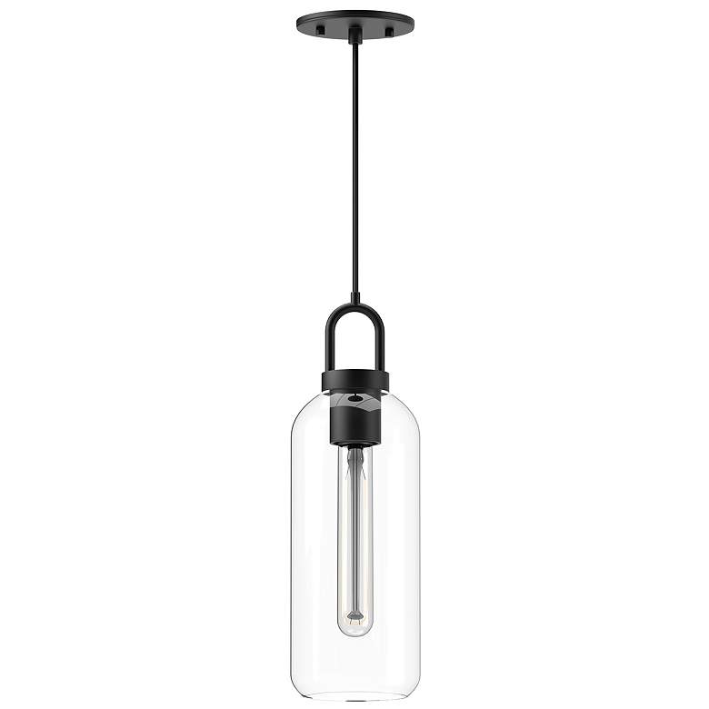 Image 2 Alora Mood Soji E26 5-in Clear Glass/Matte Black Pendant