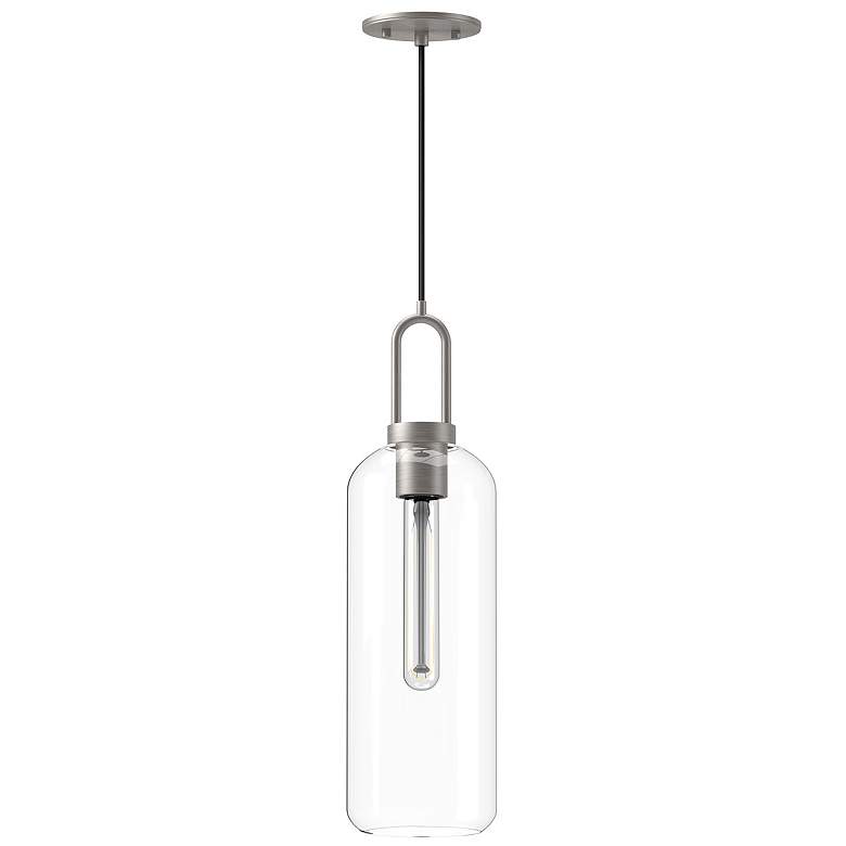 Image 1 Alora Mood Soji E26 6-in Brushed Nickel/Clear Glass Pendant