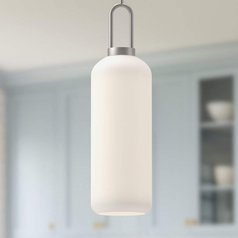 Image 1 Alora Mood Soji E26 6-in Brushed Nickel/Opal Matte Glass Pendant
