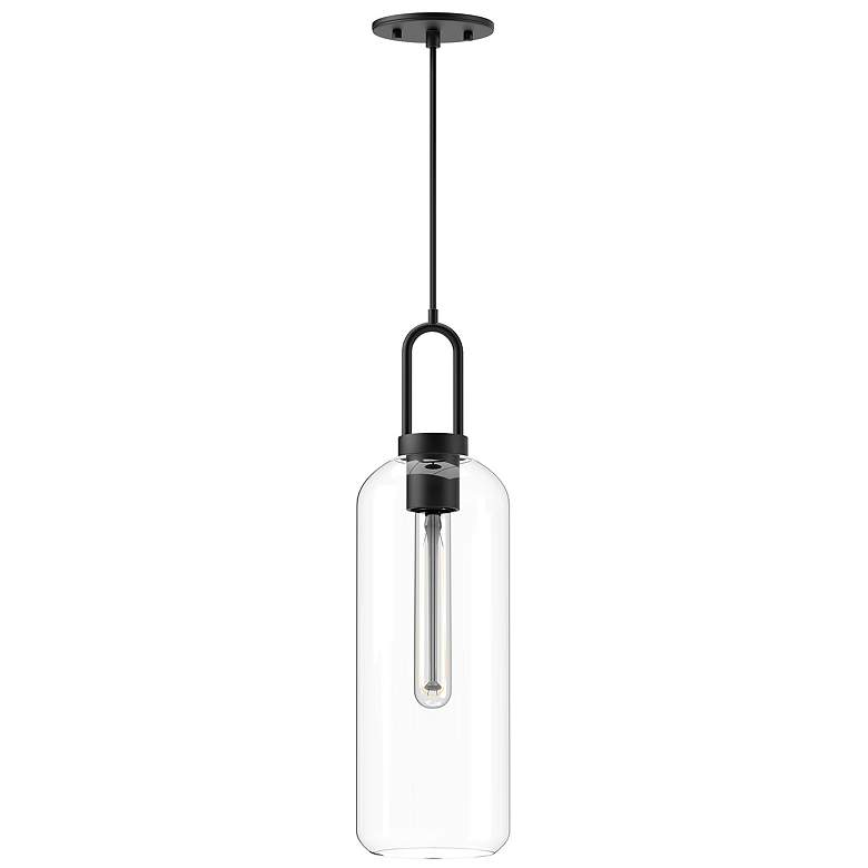 Image 1 Alora Mood Soji E26 6-in Clear Glass/Matte Black Pendant