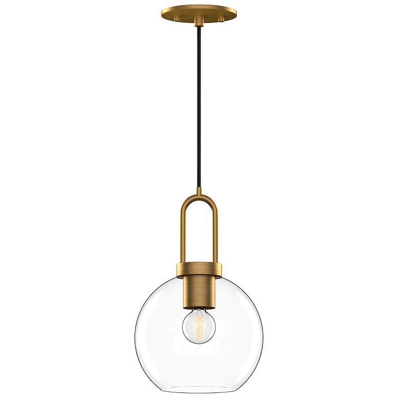 Image 1 Alora Mood Soji E26 8-in Aged Gold/Clear Glass Pendant