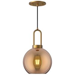 Alora Mood Soji E26 8-in Aged Gold/Copper Glass Pendant