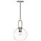 Alora Mood Soji E26 8-in Brushed Nickel/Clear Glass Pendant