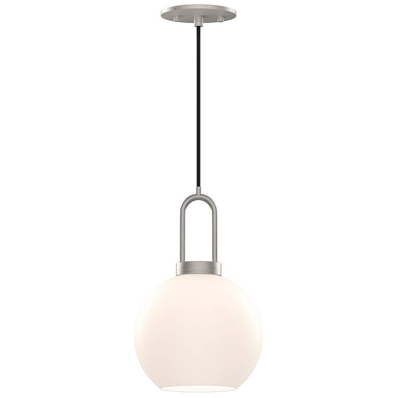 Image 1 Alora Mood Soji E26 8-in Brushed Nickel/Opal Matte Glass Pendant