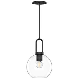 Image1 of Alora Mood Soji E26 8-in Clear Glass/Matte Black Pendant