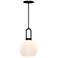 Alora Mood Soji E26 8-in Matte Black/Opal Matte Glass Pendant