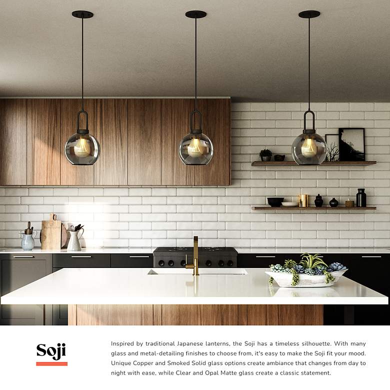 Image 3 Alora Mood Soji E26 8-in Matte Black/Opal Matte Glass Pendant more views