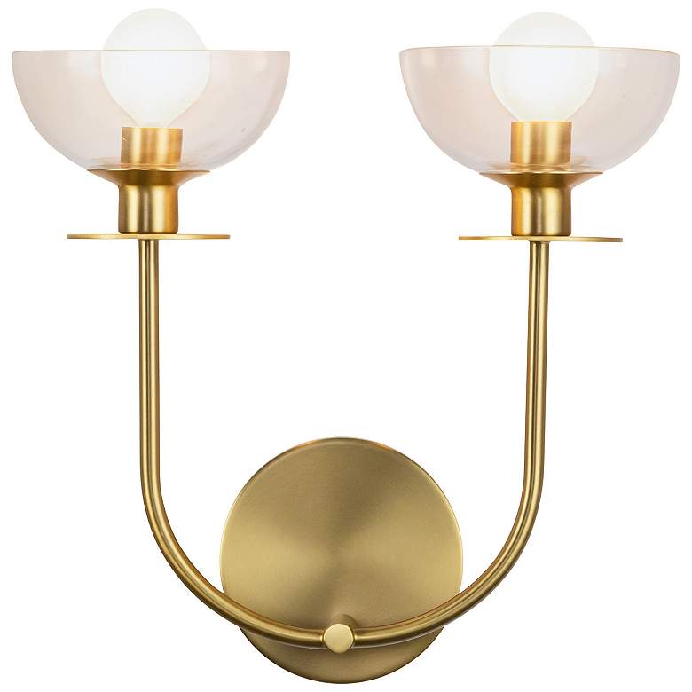 Image 1 Alora Mood Sylvia E12 12-in Brushed Gold/Clear Glass Wall Vanity