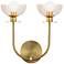 Alora Mood Sylvia E12 12-in Brushed Gold/Clear Glass Wall Vanity