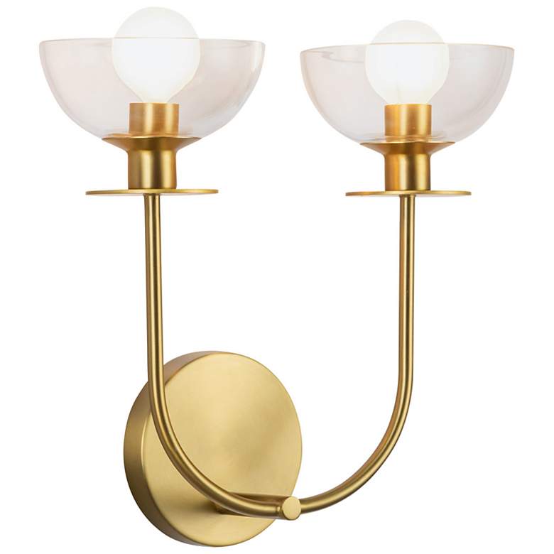 Image 3 Alora Mood Sylvia E12 12-in Brushed Gold/Clear Glass Wall Vanity more views