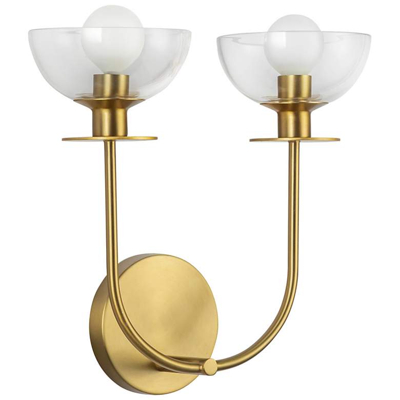 Image 4 Alora Mood Sylvia E12 12-in Brushed Gold/Clear Glass Wall Vanity more views