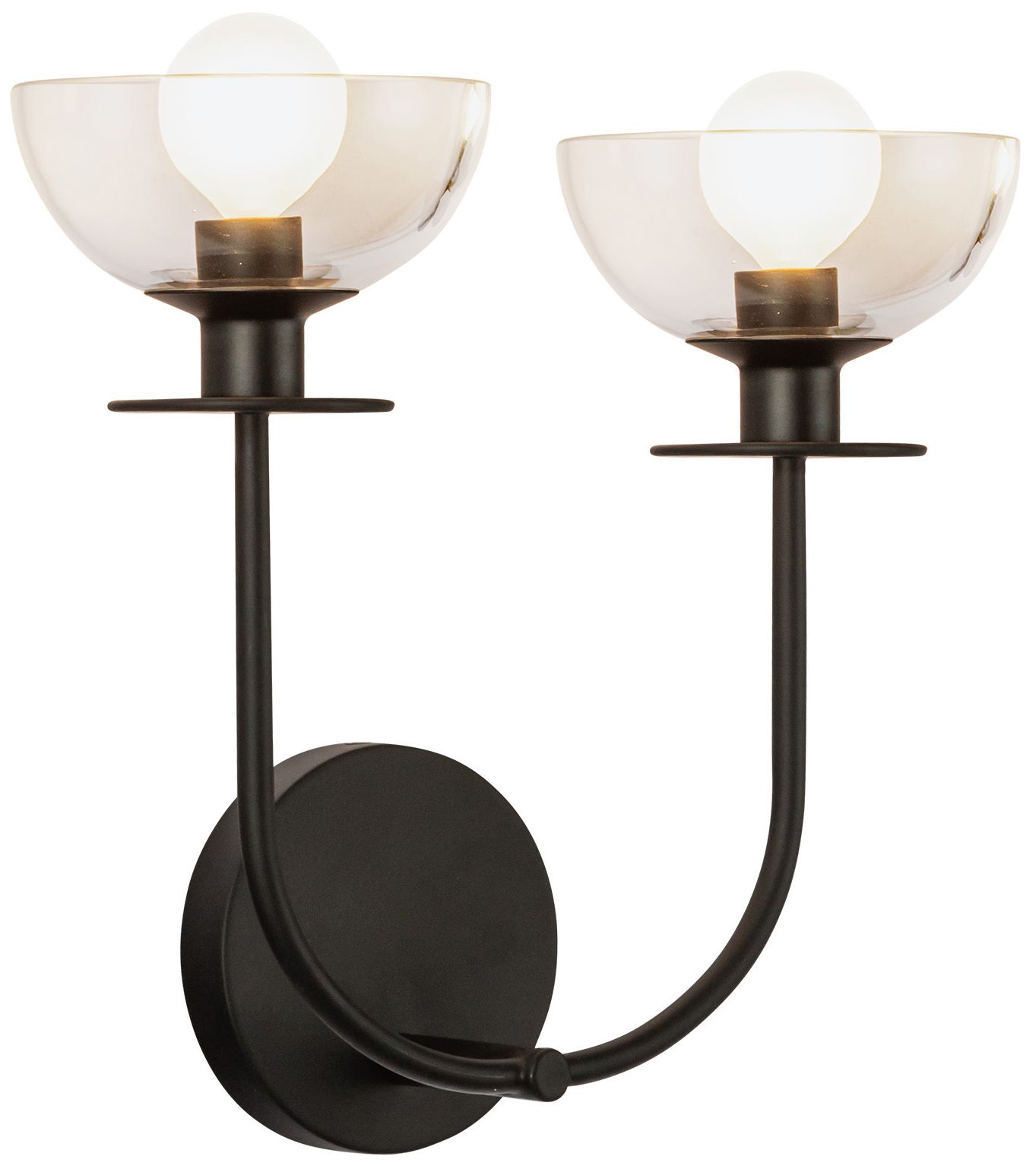 Image 3 Alora Mood Sylvia E12 12-in Matte Black/Clear Glass Wall Vanity more views