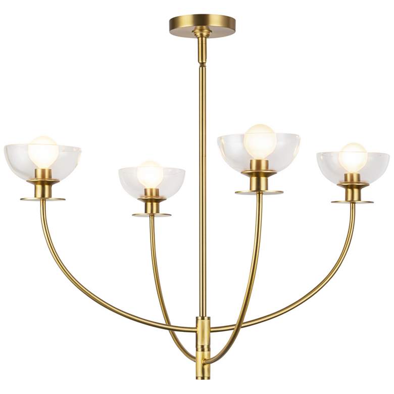 Image 1 Alora Mood Sylvia E12 26-in Brushed Gold/Clear Glass Chandelier