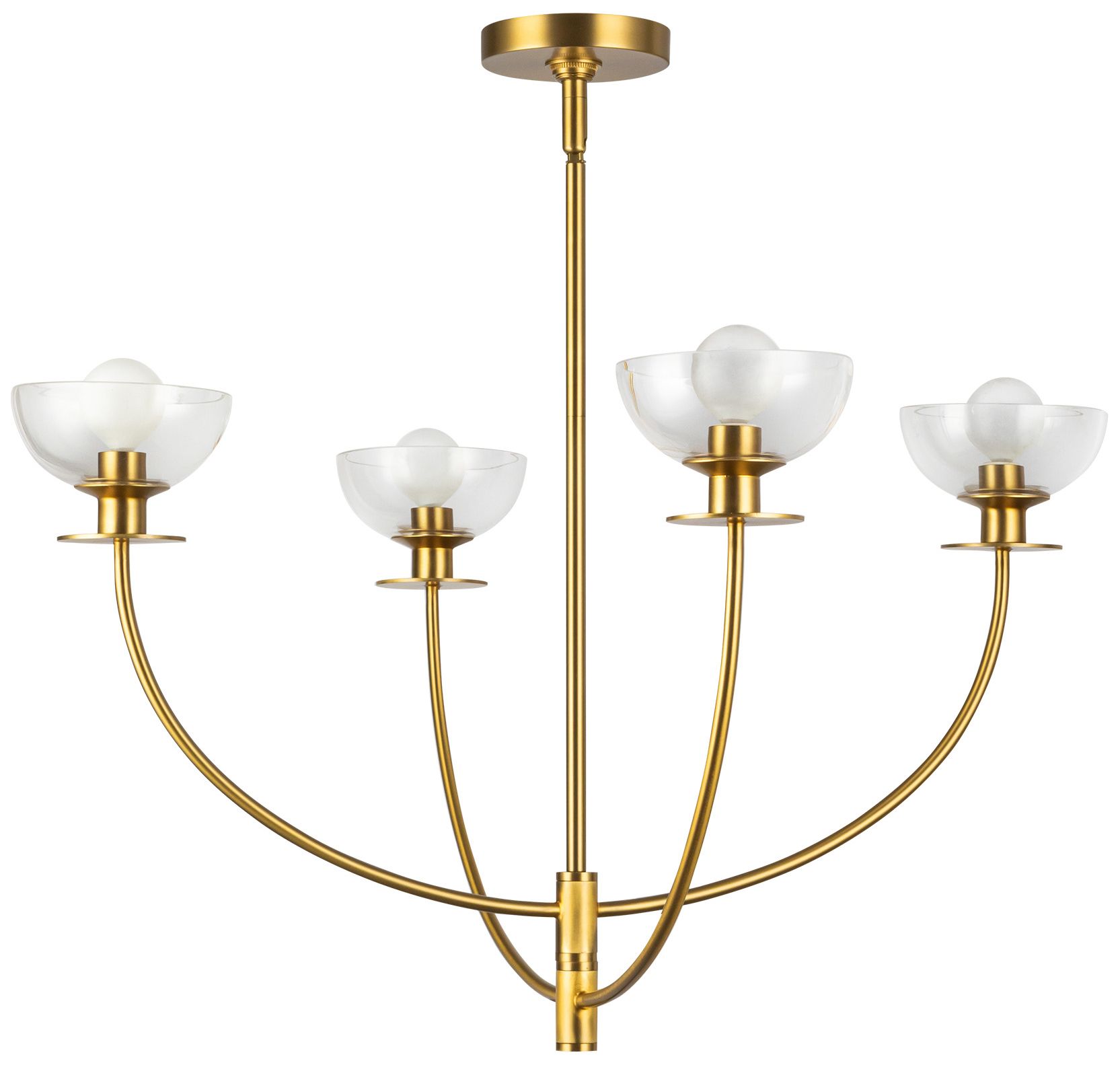 Image 2 Alora Mood Sylvia E12 26-in Brushed Gold/Clear Glass Chandelier more views