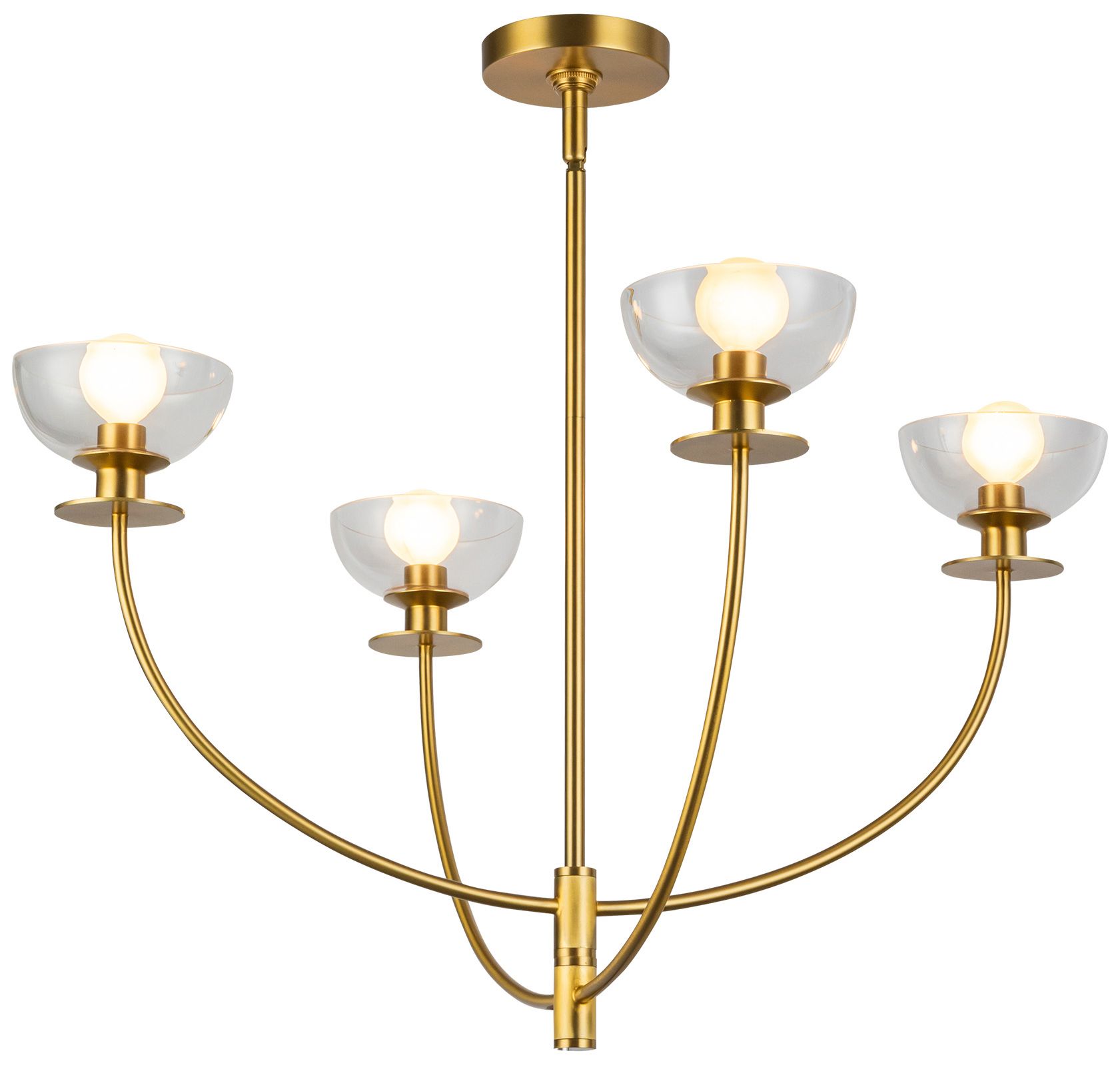 Image 3 Alora Mood Sylvia E12 26-in Brushed Gold/Clear Glass Chandelier more views