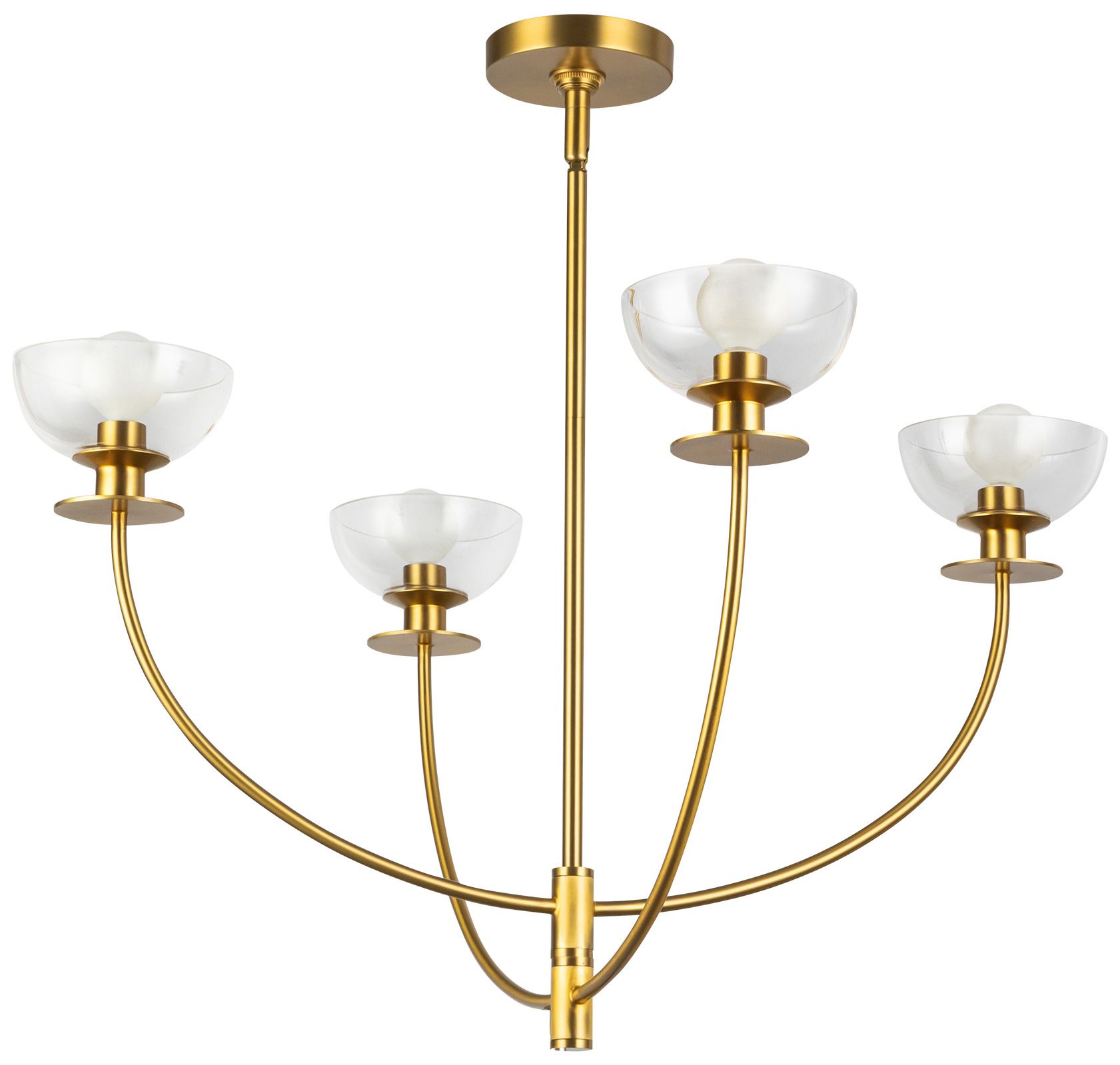 Image 4 Alora Mood Sylvia E12 26-in Brushed Gold/Clear Glass Chandelier more views