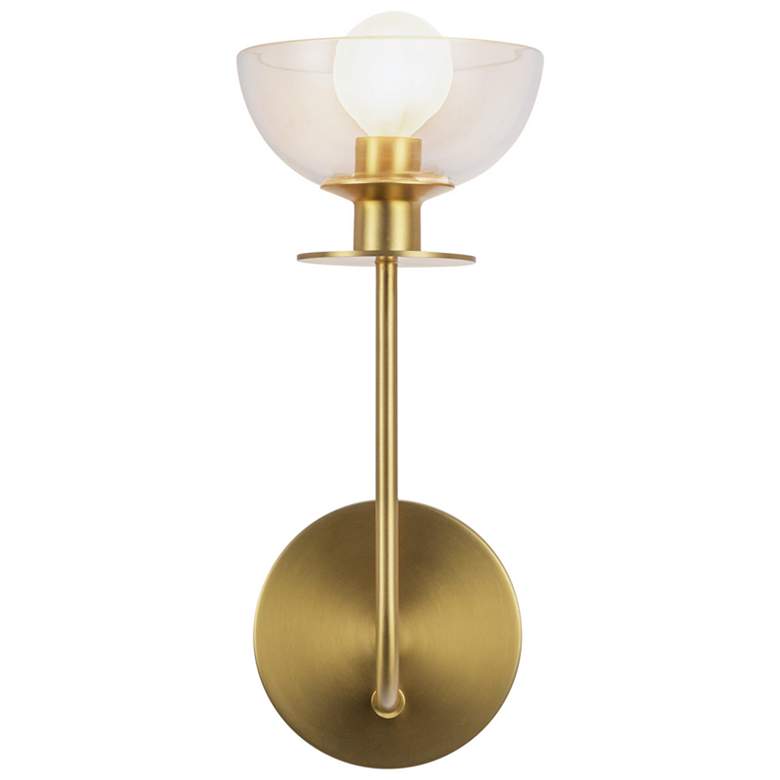 Image 1 Alora Mood Sylvia E12 5-in Brushed Gold/Clear Glass Wall Vanity