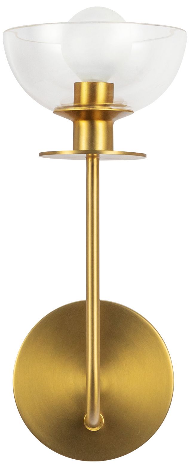 Image 2 Alora Mood Sylvia E12 5-in Brushed Gold/Clear Glass Wall Vanity more views