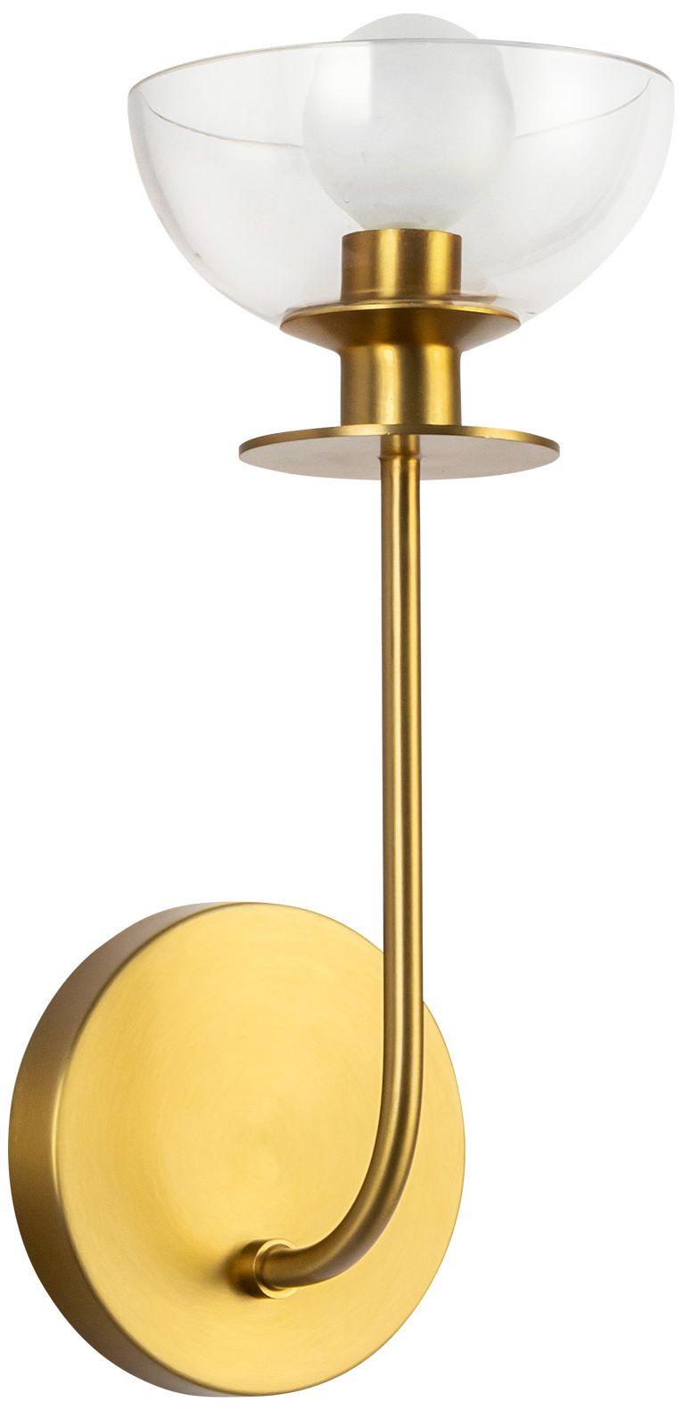 Image 4 Alora Mood Sylvia E12 5-in Brushed Gold/Clear Glass Wall Vanity more views