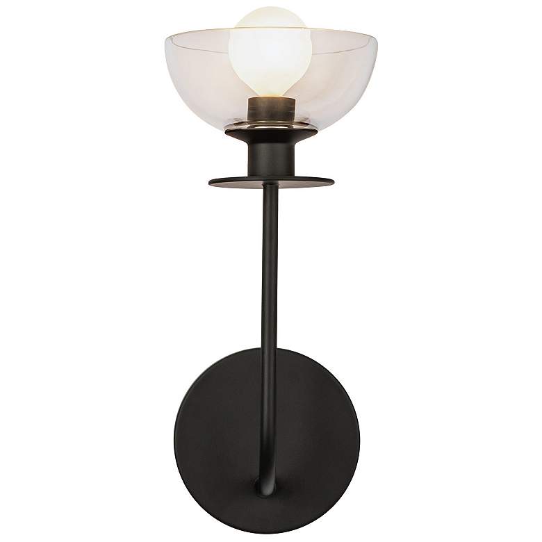 Image 1 Alora Mood Sylvia E12 5-in Matte Black/Clear Glass Wall Vanity