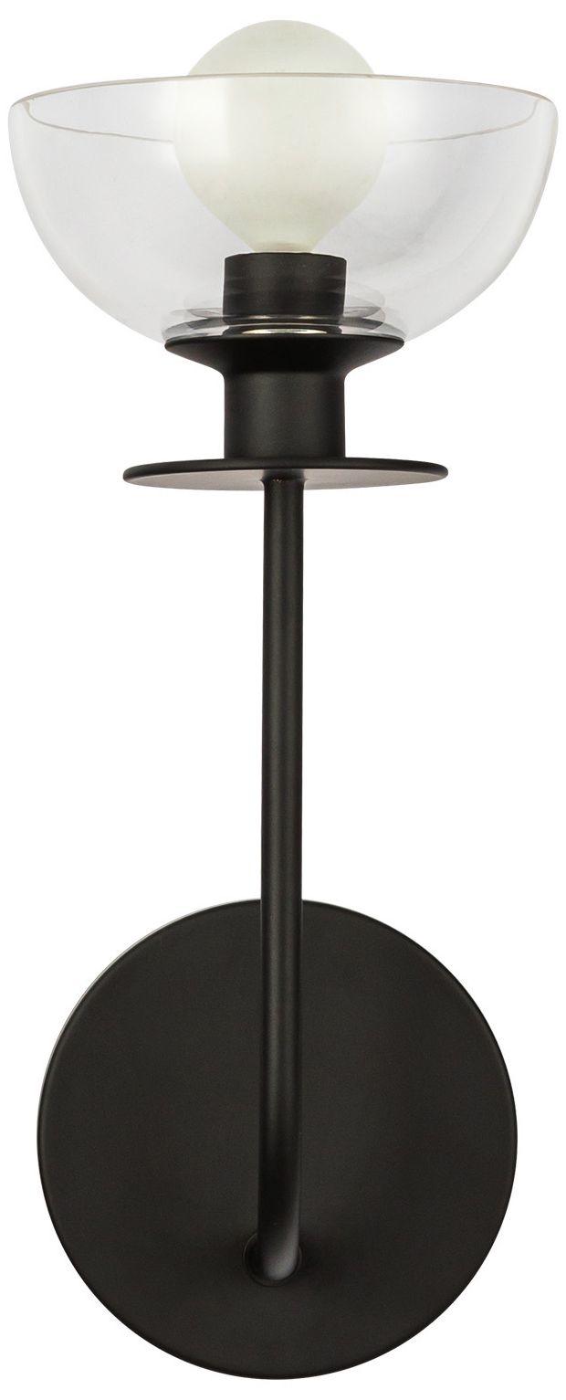 Image 2 Alora Mood Sylvia E12 5-in Matte Black/Clear Glass Wall Vanity more views