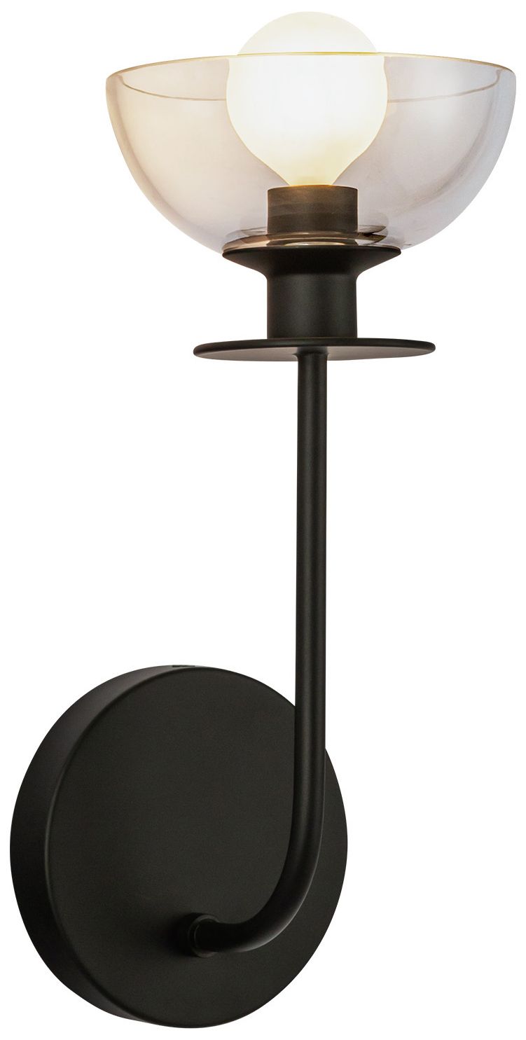 Image 3 Alora Mood Sylvia E12 5-in Matte Black/Clear Glass Wall Vanity more views