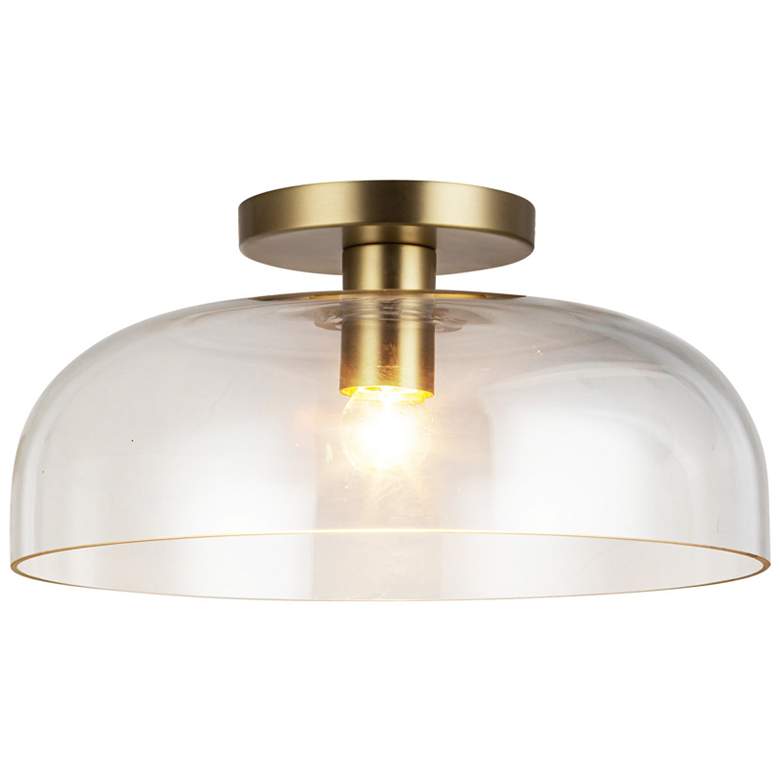 Image 1 Alora Mood Sylvia E26 12-in Brushed Gold/Clear Glass Semi-Flush Mount