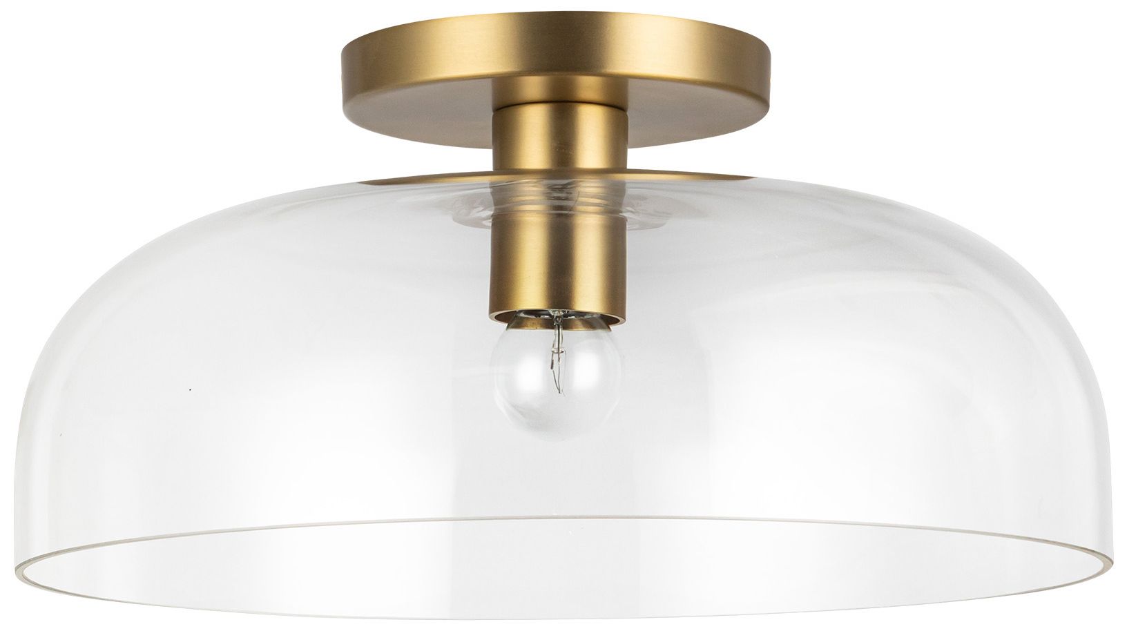 Image 2 Alora Mood Sylvia E26 12-in Brushed Gold/Clear Glass Semi-Flush Mount more views