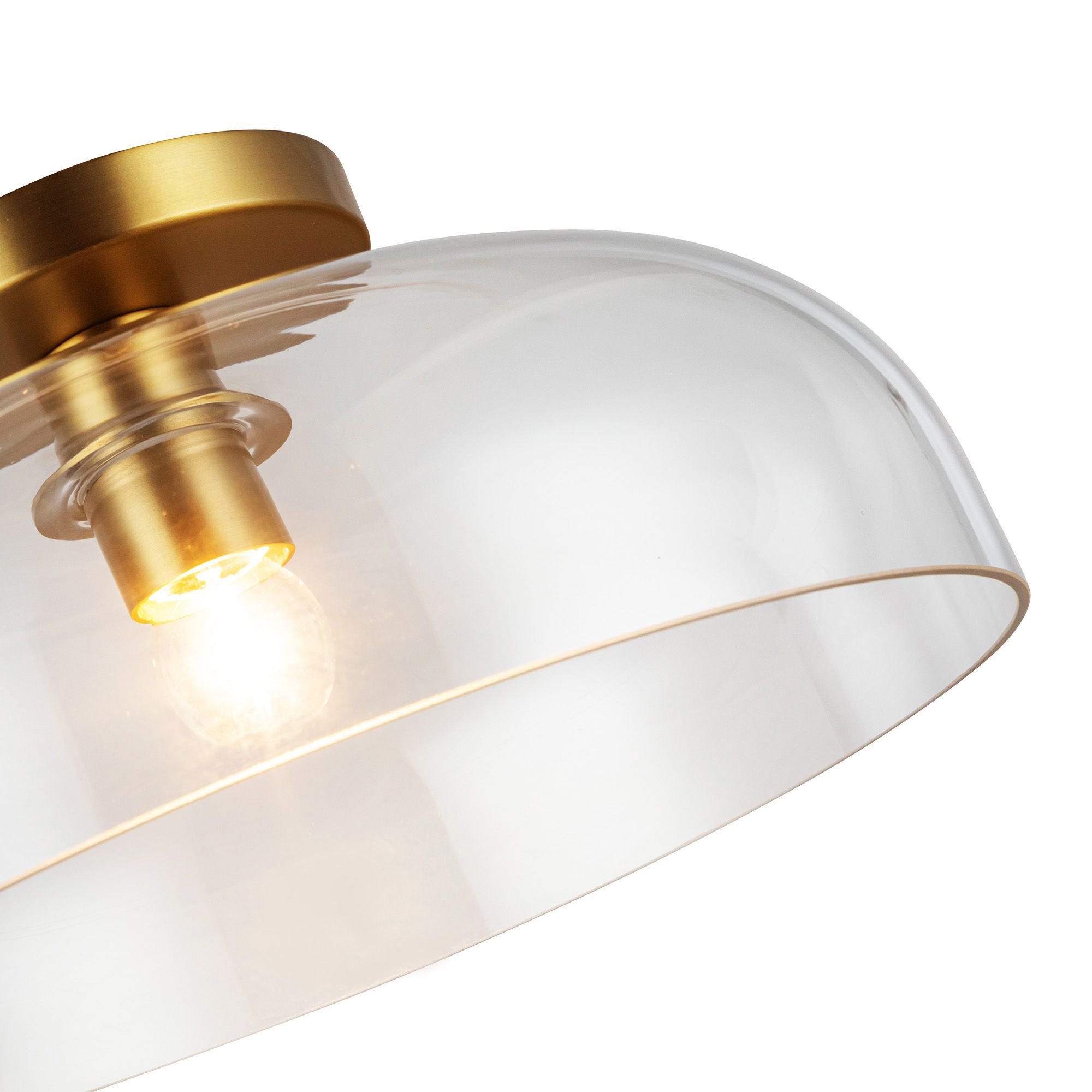 Image 3 Alora Mood Sylvia E26 12-in Brushed Gold/Clear Glass Semi-Flush Mount more views