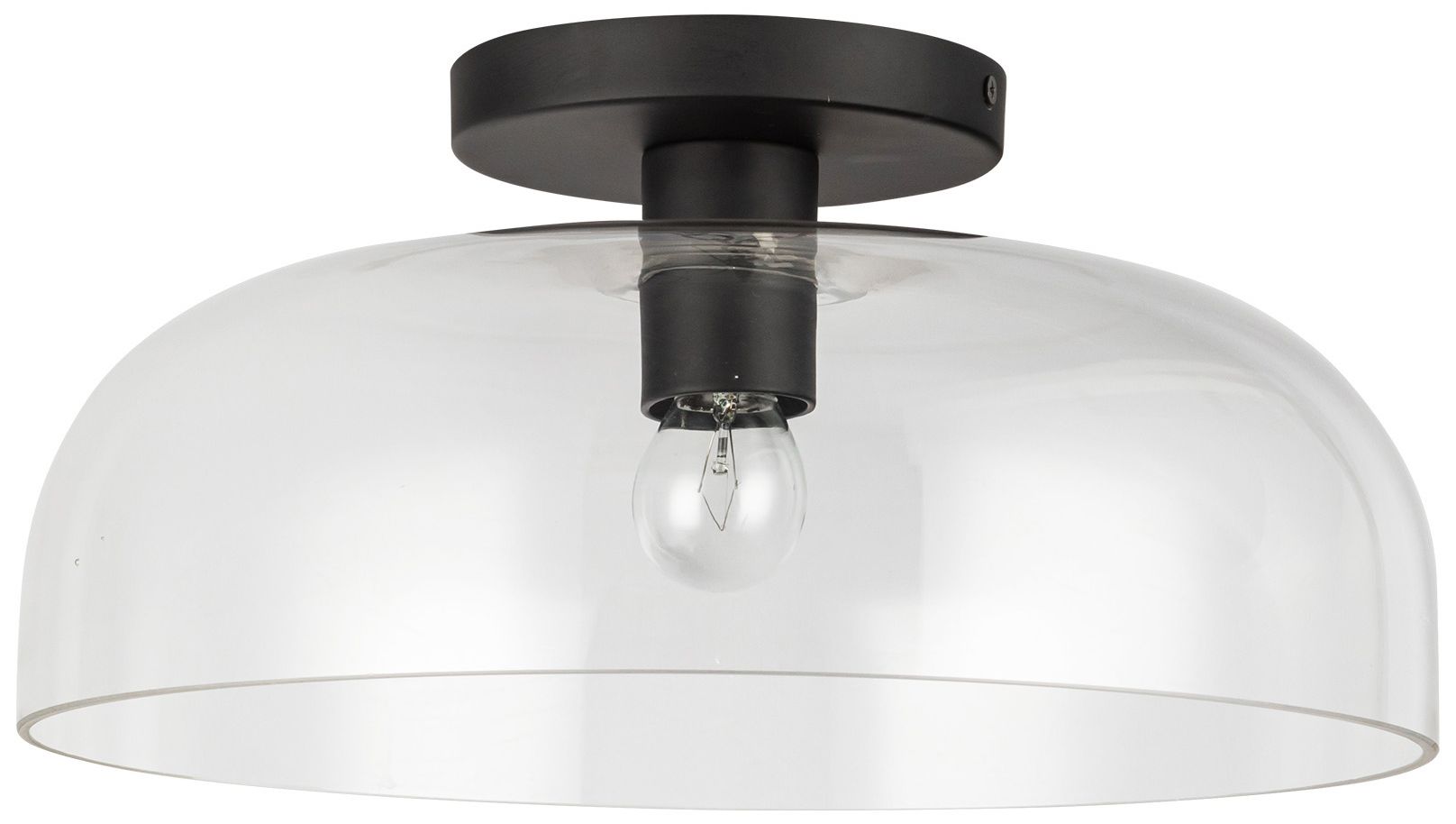Image 2 Alora Mood Sylvia E26 12-in Matte Black/Clear Glass Semi-Flush Mount more views
