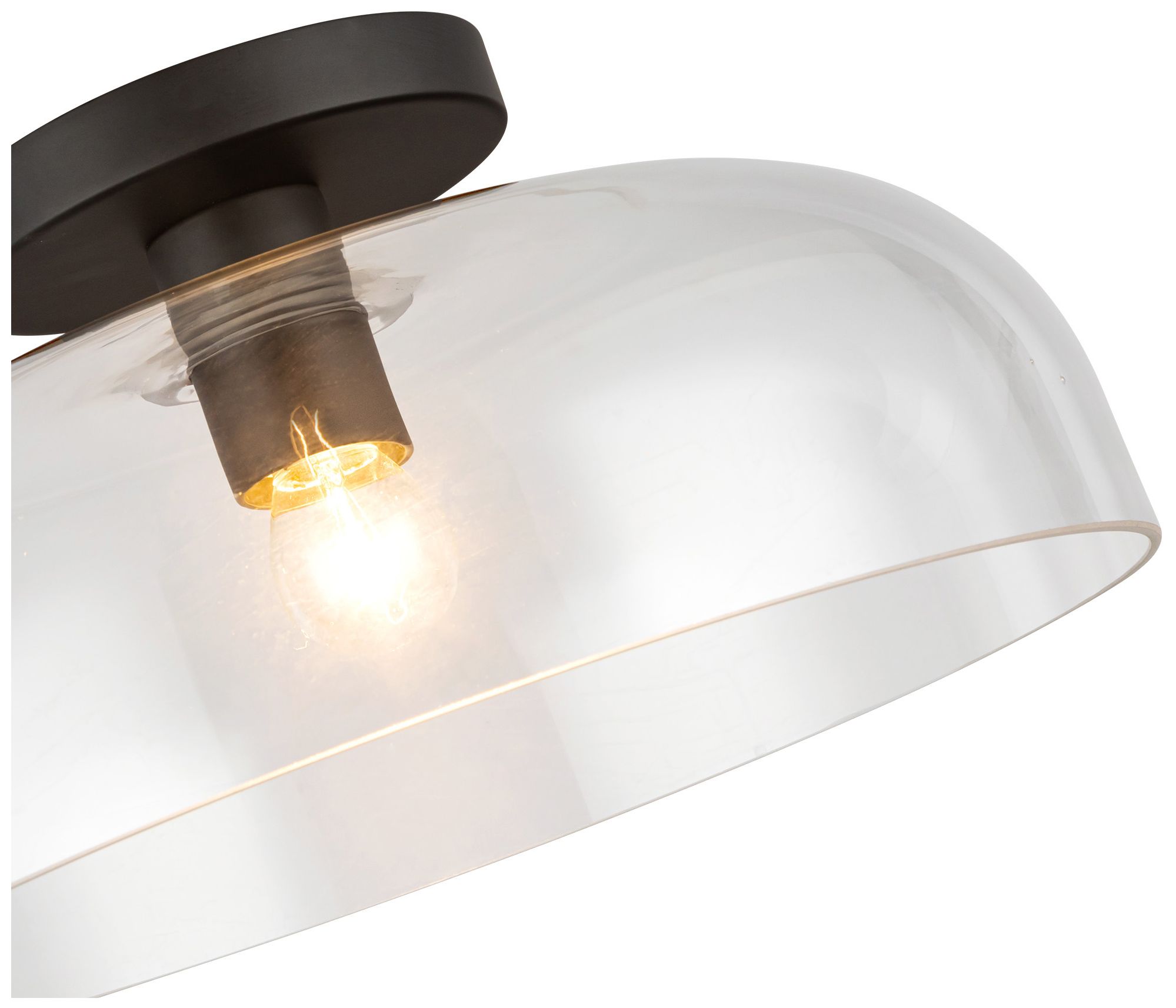 Image 3 Alora Mood Sylvia E26 12-in Matte Black/Clear Glass Semi-Flush Mount more views