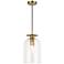 Alora Mood Sylvia E26 8-in Brushed Gold/Clear Glass Pendant