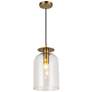 3_Alora Mood Sylvia E26 8-in Brushed Gold/Clear Glass Pendant more views