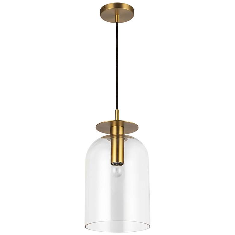 Image 4 Alora Mood Sylvia E26 8-in Brushed Gold/Clear Glass Pendant more views