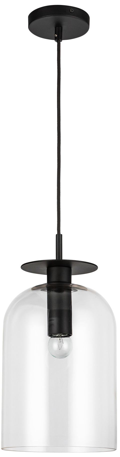 Thumbnail2 of Alora Mood Sylvia E26 8-in Matte Black/Clear Glass Pendant more views