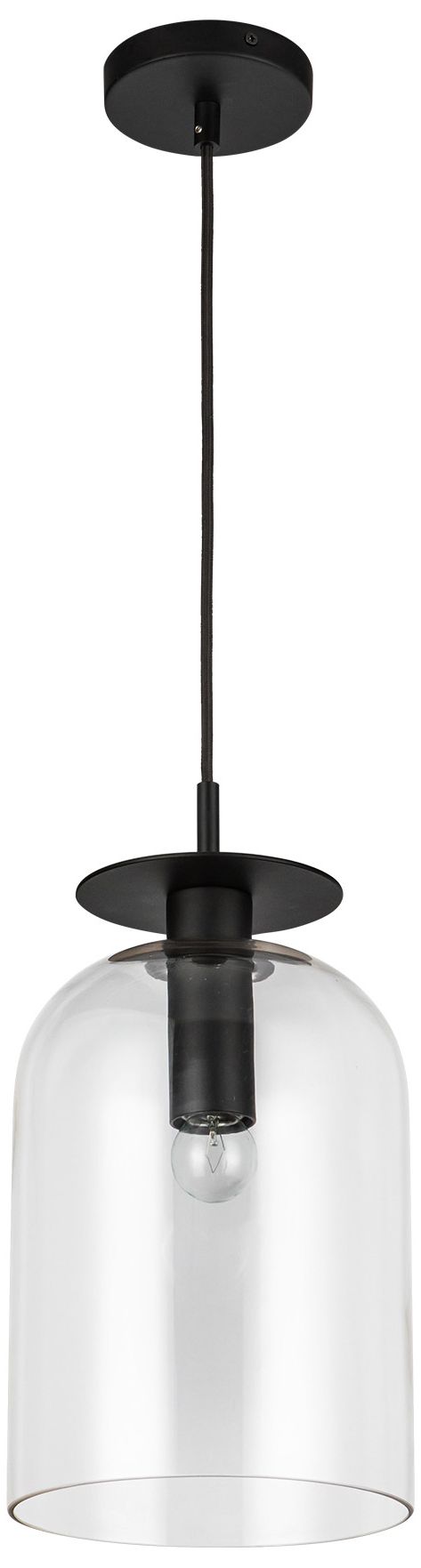 Thumbnail4 of Alora Mood Sylvia E26 8-in Matte Black/Clear Glass Pendant more views